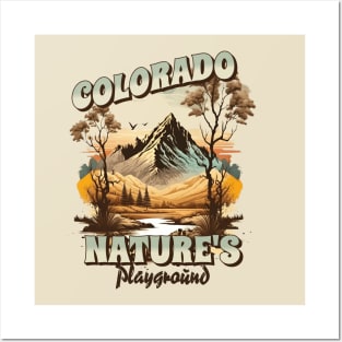 Colorado Nature's Playground Colorado Mountain Nature Retro Posters and Art